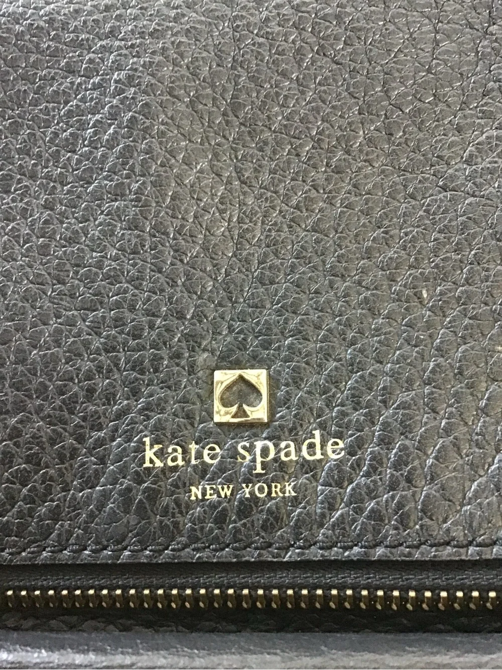 Kate Spade New York Black Pebbled Leather Crossbody Shoulder Bag with Tassel
